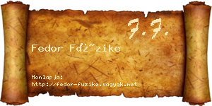 Fedor Füzike névjegykártya